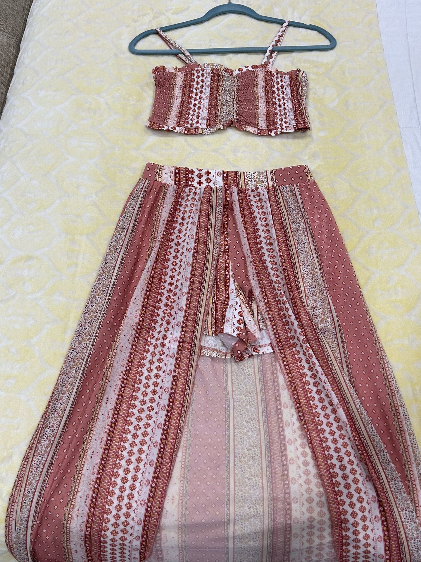 Two-piece Slit Skirt With Shorts
