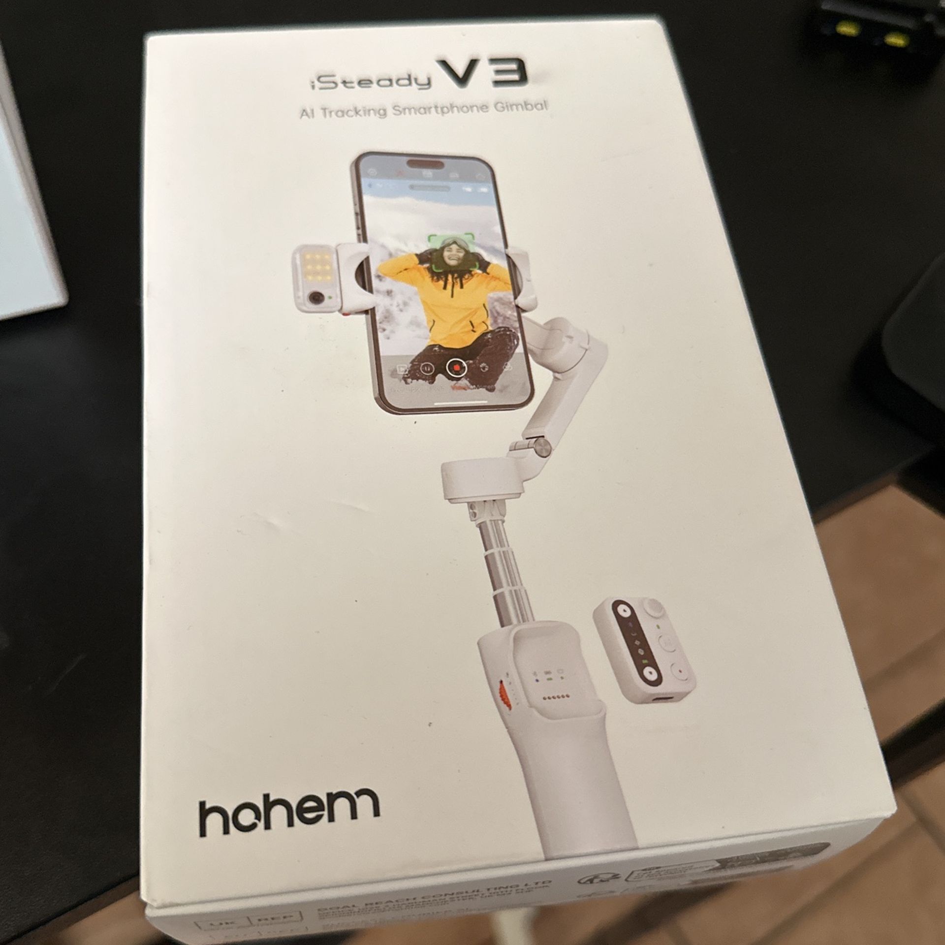 hohem iSteady V3 Gimbal Stabilizer for iPhone, Phone Gimbal with Magnetic AI Tracker, Built-in Extension Rod, Tripod, Fill Light, Phone Stabilizer for