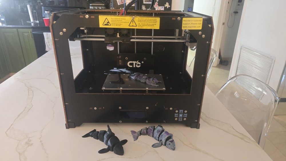 Working 3d Printer, Double Extruder, Heated Platform