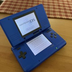Nintendo Original DS Electric Blue Handheld System -Works! 