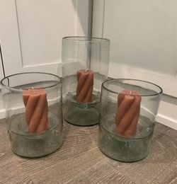 Glass Hurricane Candle Holders