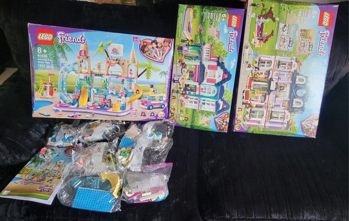 Lego Friends sets 41684 Heartlake Hotel 41449 Andreas Family house & 41430 Water Park