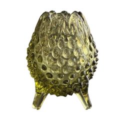 Vintage Fenton Colonial Olive Green Glass Egg Vase