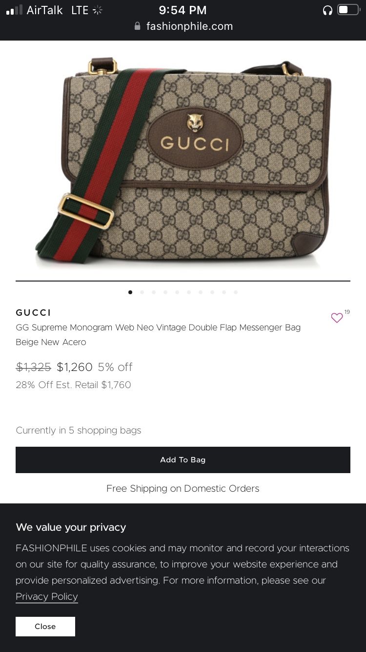 Gucci Nano Vintage Messenger Bag