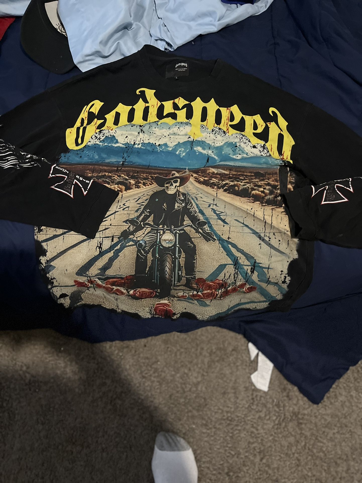 LONG AND SHORT SLEEVE GODSPEED SHIRTS BOTH LARGE