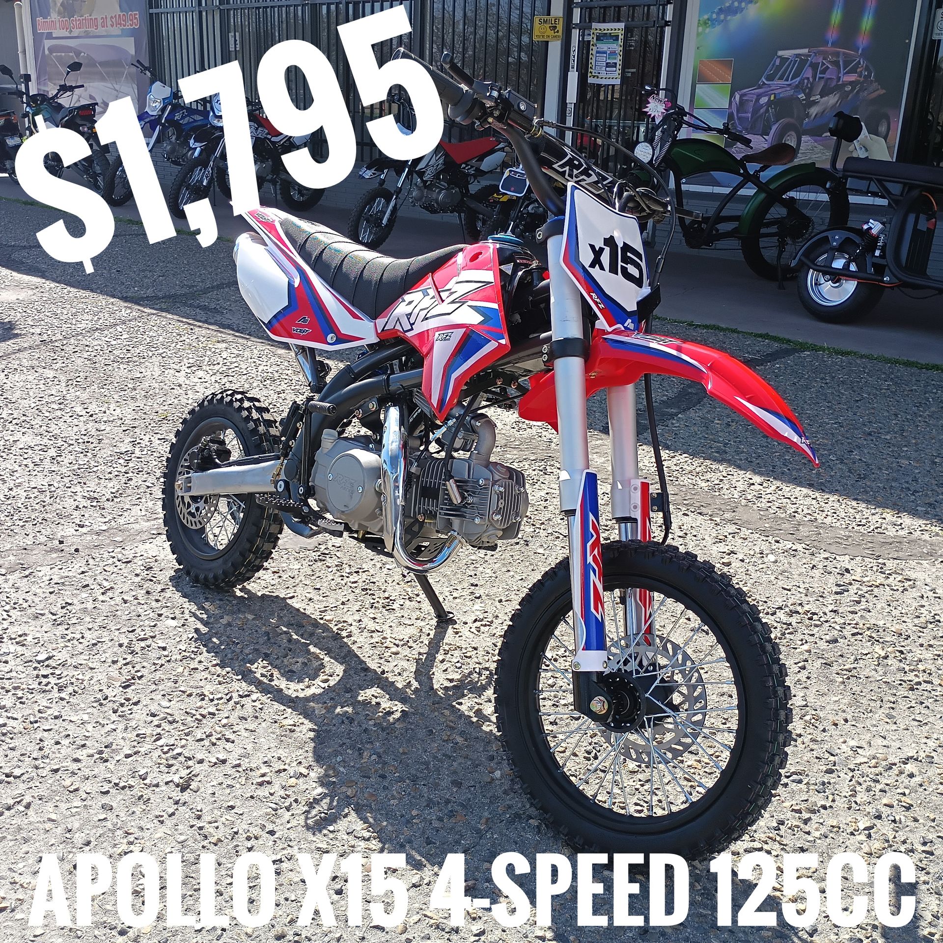 Apollo X15 125cc Manual $1,795 cash price plus taxes and fees