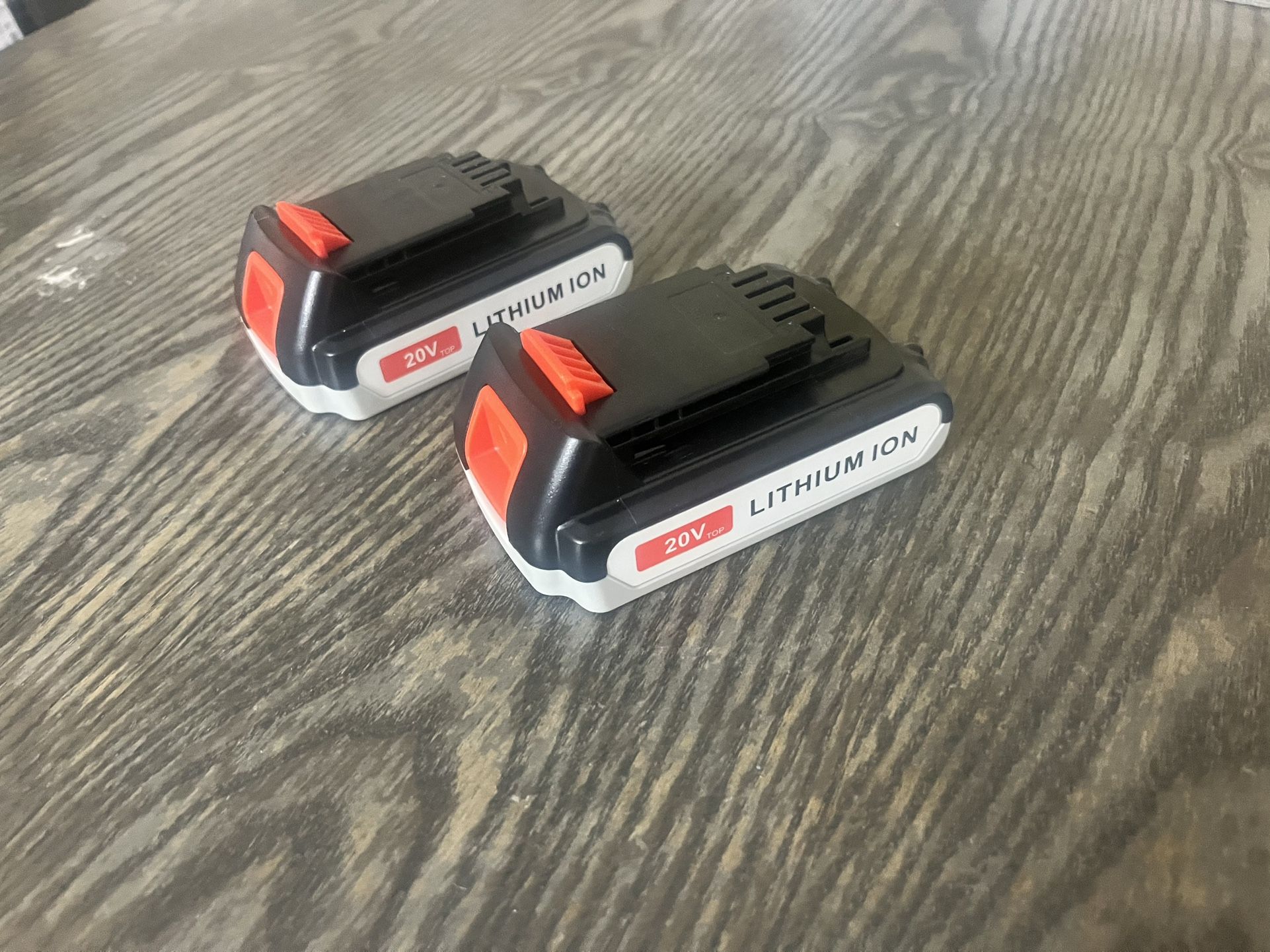 2 Black & Red Power Tool Batteries - 20V