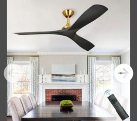 Depuley 60in Black/Gold Ceiling Fan NO LIGHT