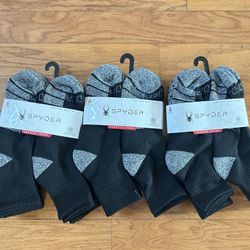 NWT Spyder men’s comfort cushioning shortie crew socks 18 pairs 