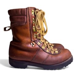 Mont Blanc Vintage Leather Brown Hiking/Work Boots – Men’s Size  9D