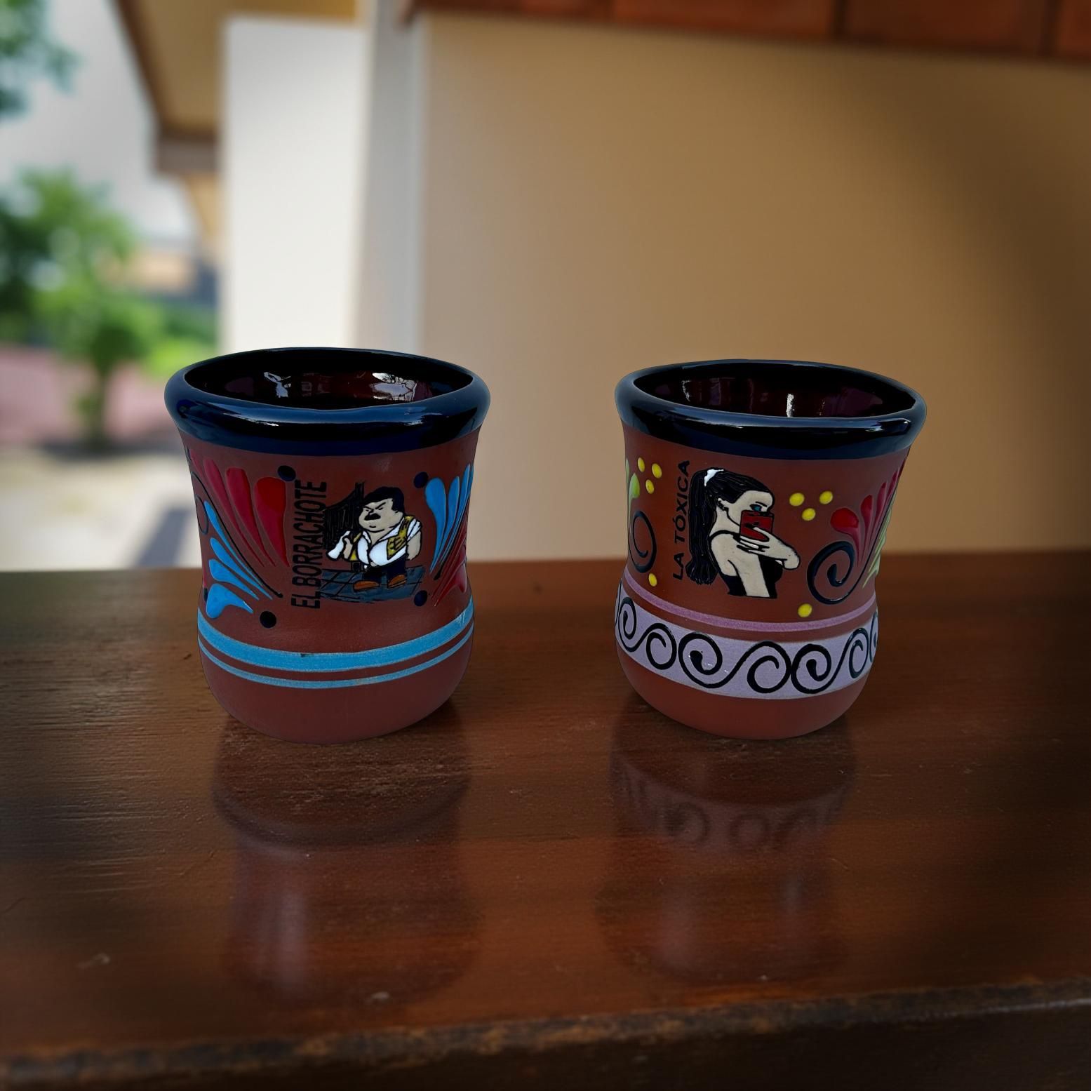 Tazas de cerámica grandes decoradas