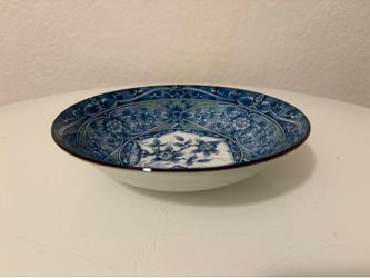 SMALL Asian Porcelain Bowl Blue White Green