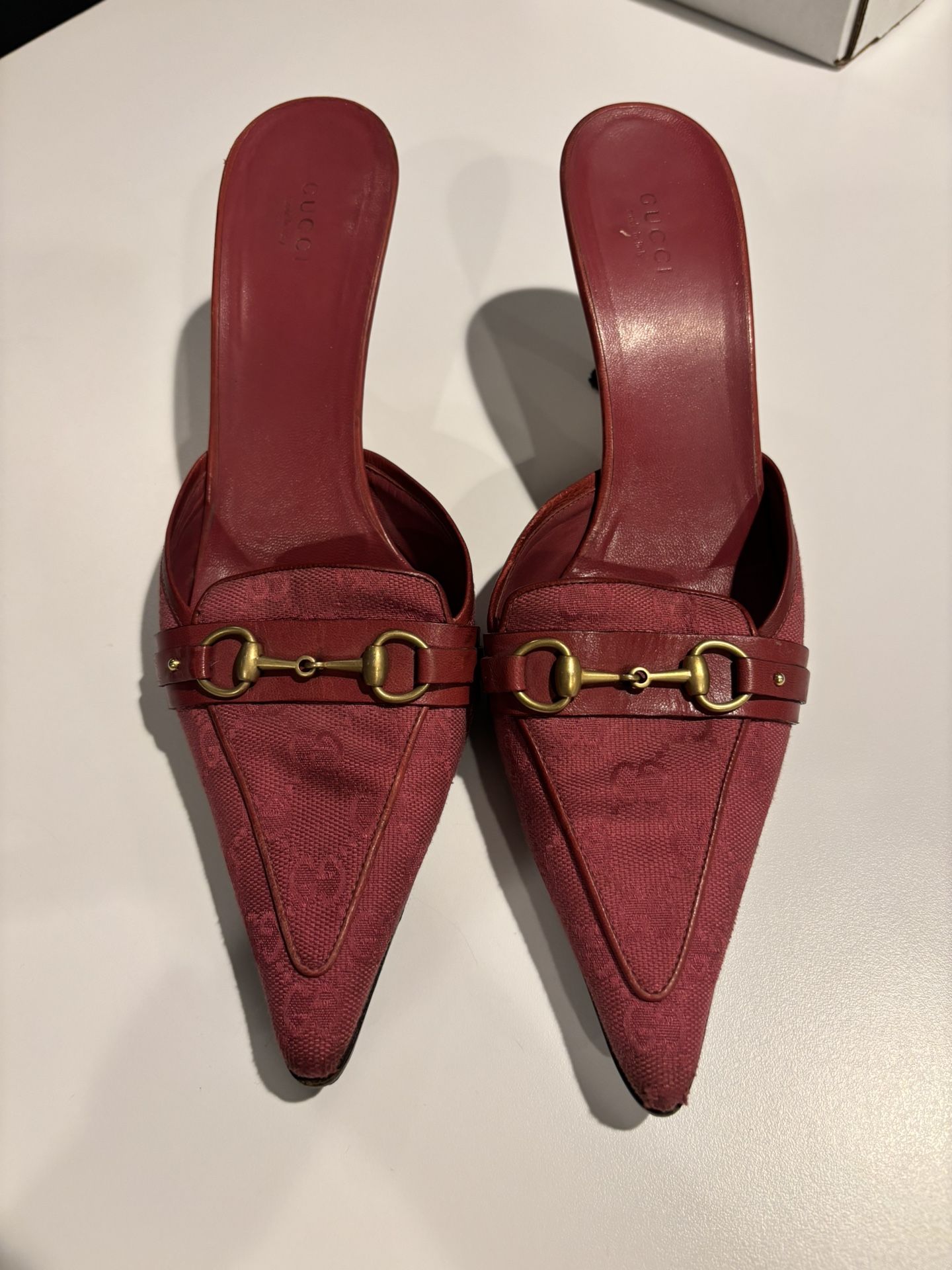 GUCCI Red Denim GG Logo Shoes 10B