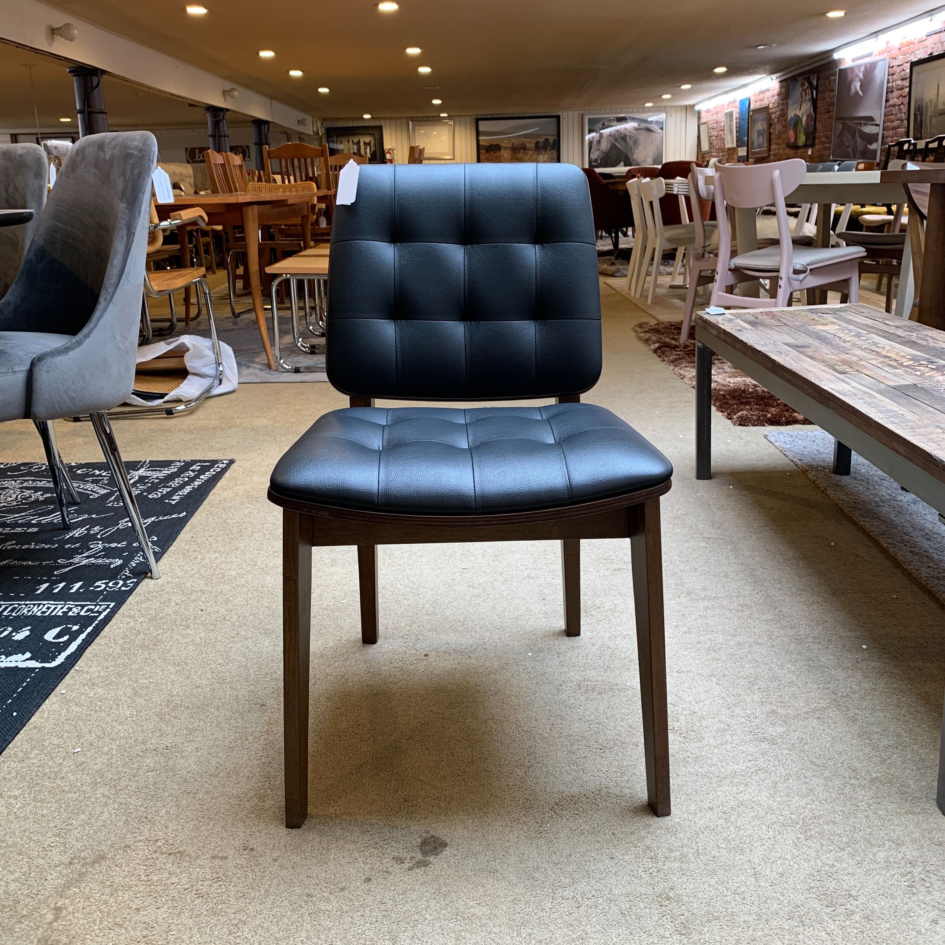 Faux Leather Walnut Dining Chair