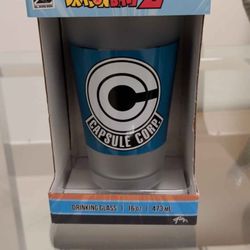Dragon Ball Z Capsule Corp Frosted 16oz Drinking Glass