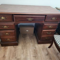 Simple vintage Wood Desk with Formica top
