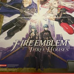 Fire Emblem Three Houses Nintendo GameStop Promotional Poster Video Game Merch