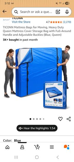 Queen Size Matress Moving Bag and  4 Space Saver Vacuum Bags