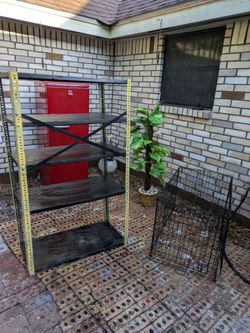 metal shelft an dog cage $30 each