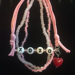$10ea  4 Pc Valentines Jewelry bracelets And Seeded Bead Bracelet 