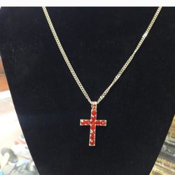 14k Gold Plated 24 Inch Chain With Pendant