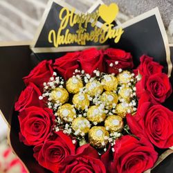 Valentines Heart Shaped Rose Bouquet