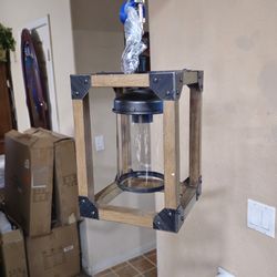 Wooden cage pendant Chandiler