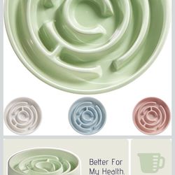 Ceramic Slow Feeder Dog Bowl