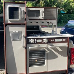 KidKraft Uptown Espresso Wooden Kitchen w/Stainless Steel Features 