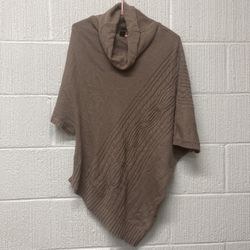 Vintage Taupe asymmetrical Pullover sweater cowl neck dolman sleeves Juniors L