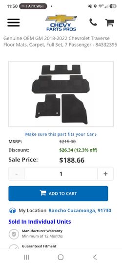 Chevy Traverse Floor Mats
