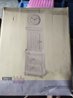 Kids Grandfather Clock Storage Cabinet