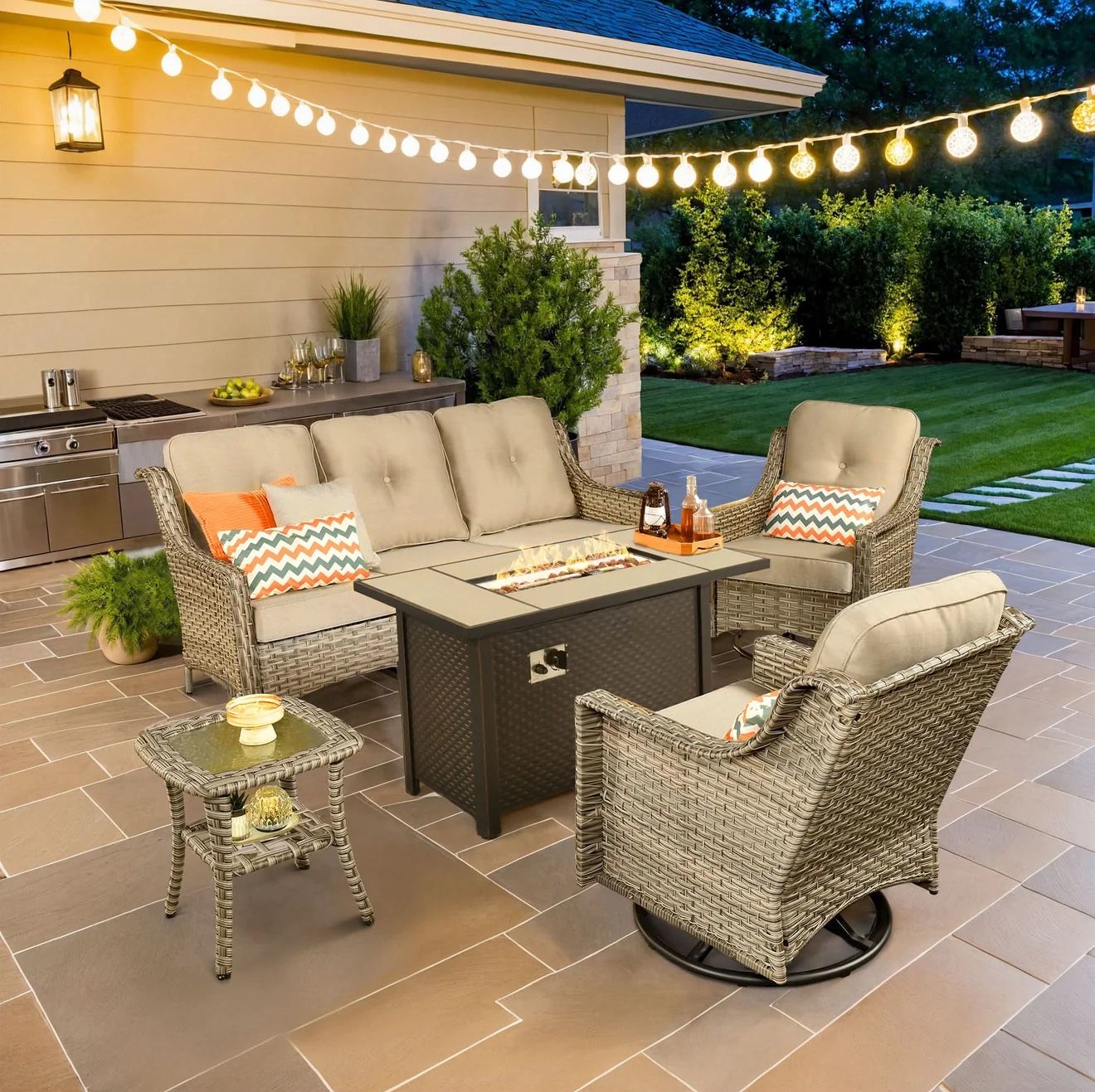 Brand New Patio Outdoor Furniture Set With Fire Pit 