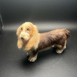 Real Fur Dachshund? Beagle Figurine Dog Collector Gift Puppy 