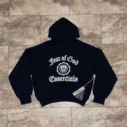 Fear of God Essentials Heavy Fleece Vintage Shrunken Hoodie Black Size Small