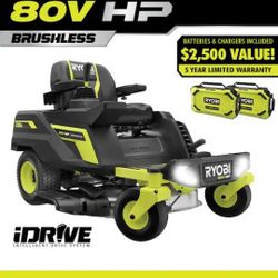 RYOBI
80V HP Brushless 30 in. Battery Electric Cordless Zero Turn Riding Mower with (2) 80V 10 Ah Batteries and Charger