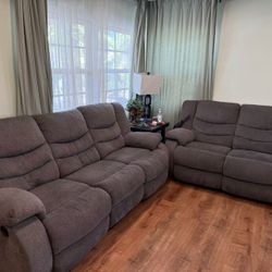Fabric Recliner Sofa Set – 3-Seater + 2-Seater