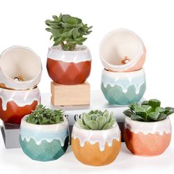 4PACK 3.5inch Creative Flower Pot Cylinder Ceramic Plants Desktop Decorations Succulent ted Holder Home Garden