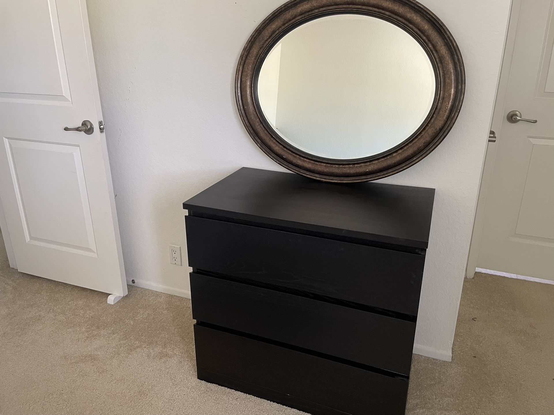 Recently Assembled Deep Brown Dresser + Mirror β Like New Bundle!