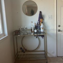 Bar Cart With Mirror 