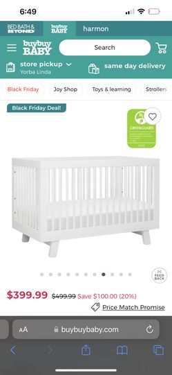 Babyletto Crib Hudson 3-in-1 Convertible Crib in White