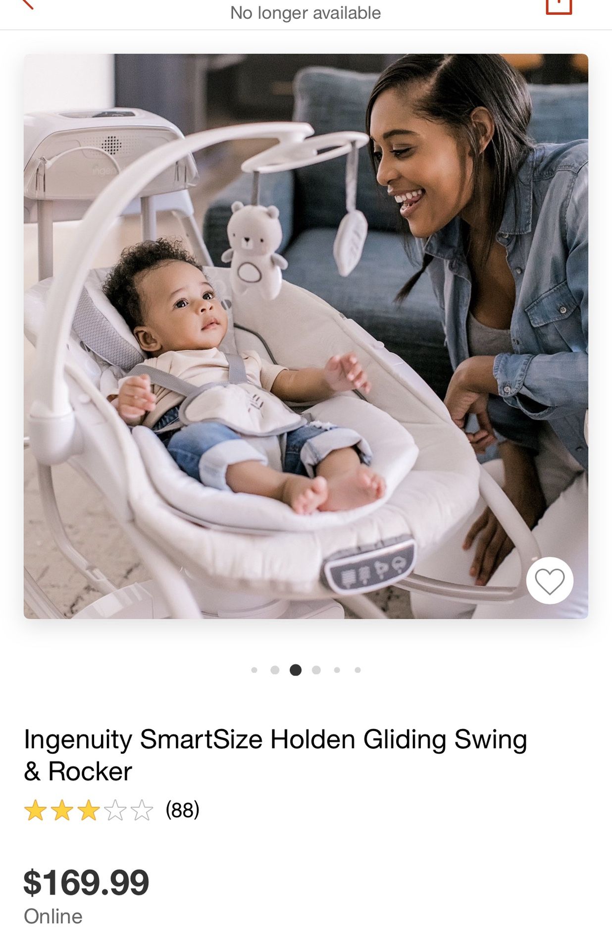 Ingenuity smart side rocker and gliding swing.