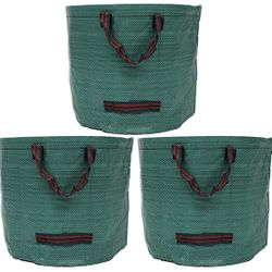 Reusable Yard Waste Bags, 3pcs 27 Gallon Garden Lawn Leaf Containers, Collapsible Heavy Duty Waste Bags with Handles, Recycling Lawn Trash Bags for Ou
