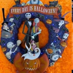 The Hamilton Collection Disney Nightmare Before Christmas Halloween Wreath 18"
