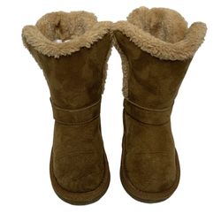 Girls Cozy Brown Boots (Size: 8M)