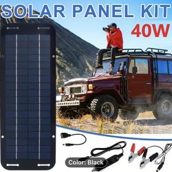 40W Solar Panel Kit Car Battery Charger Camping RV — NEW