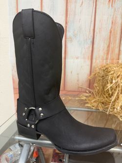 NEW BIKER DRESS SQUARE TOE COWBOY BOOTS ALL SIZES