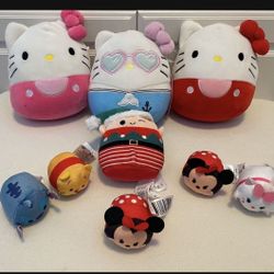 7” Squishmallows x 3 Hello Kitty Sailor Sanrio Christmas Elf 