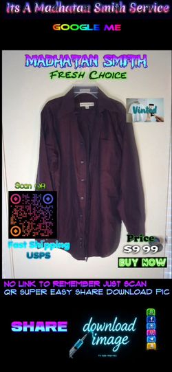 Dark Burgundy Button-Up Long Sleeve Shirt
