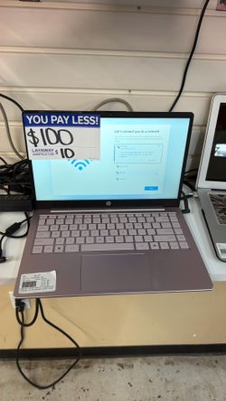 Pink hp laptop with charger